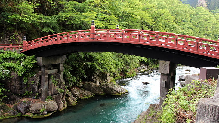 national park, nikko national park, japan, asia, bridge, runnel, HD wallpaper