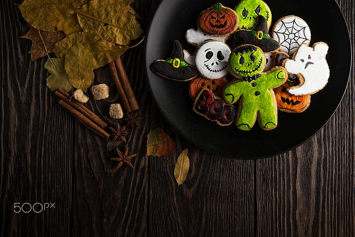 Halloween, sweets, biscuit, food, 500px, HD wallpaper