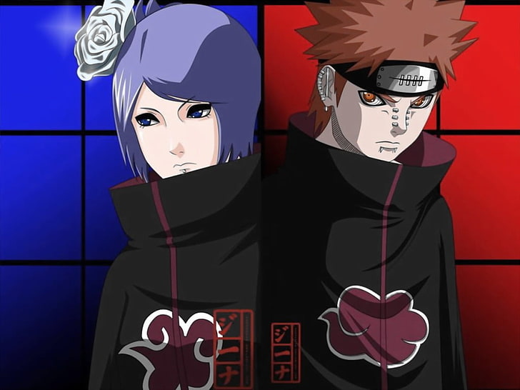 Konan and Yahiko from Naruto digital wallpaper, Naruto Shippuuden