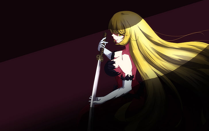 HD wallpaper: female animated character with blonde hair, bakemonogatari,  girl | Wallpaper Flare
