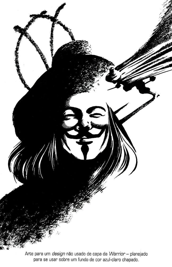 Fawkes Guy poster, David Lloyd, Alan Moore, V for Vendetta, portrait, HD wallpaper