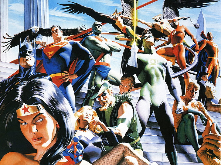 Comics, Justice League, Aquaman, Atom (DC Comics), Batman, Black Canary
