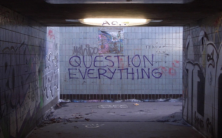 white ceramic wall, urban, subway, quote, graffiti, writing, text, HD wallpaper