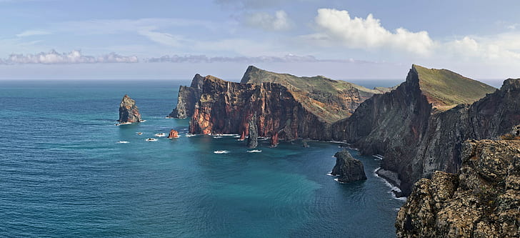 cliff, sea, landscape, HD wallpaper