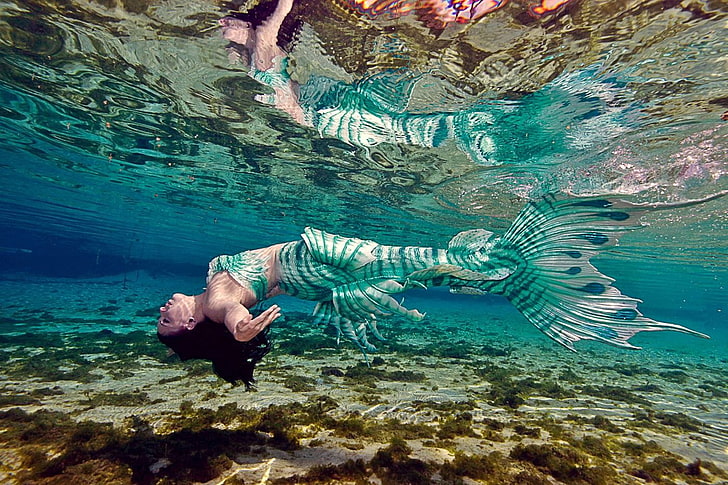 HD wallpaper: mermaid, water, sea, one person, women, real people,  underwater | Wallpaper Flare