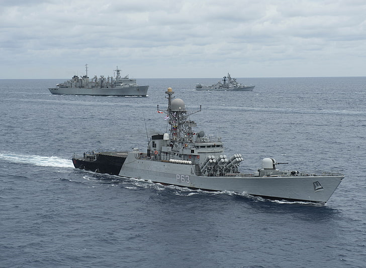 warship, Indian-Navy, nautical vessel, sea, water, transportation, HD wallpaper