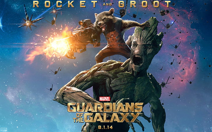 HD wallpaper: Groot, Rocket Raccoon, Guardians Of The Galaxy, Movies |  Wallpaper Flare