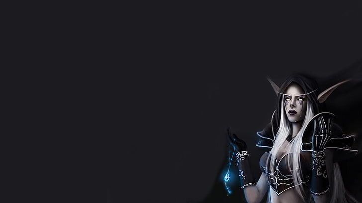female night elf character illustration, video games, Warcraft