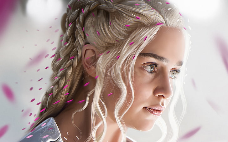 Daenerys Targaryen, Game of Thrones, digital art, Emilia Clarke