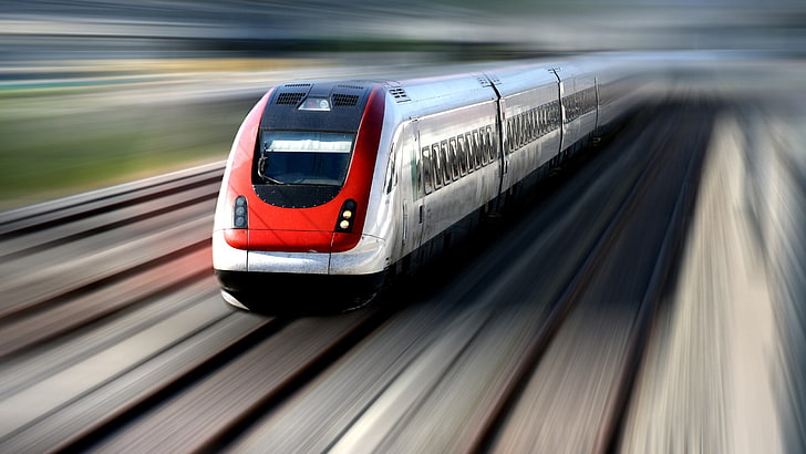 blurred, train, vehicle, speed, transportation, mode of transportation, HD wallpaper