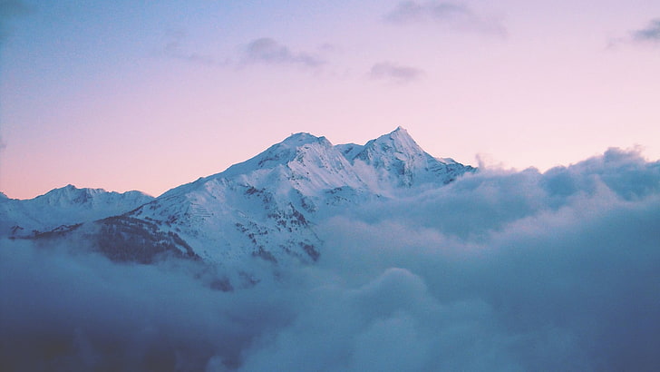 white mountain, landscape, mountains, snow, snowy peak, winter, HD wallpaper