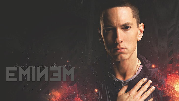 Eminem wallpaper, singer, celebrity, typography, men, young adult