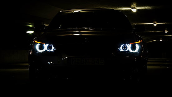 Hd Wallpaper Bmw Lights Cars Vehicles Series E60 Automobile Eyes Angel Image Download Black Luxury Car Wallpaper Flare