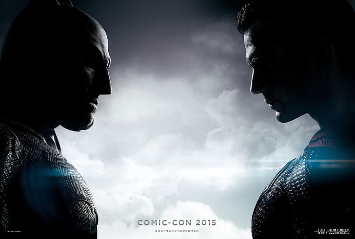 Comic-Con 2015 poster, Batman v Superman: Dawn of Justice, two people, HD wallpaper