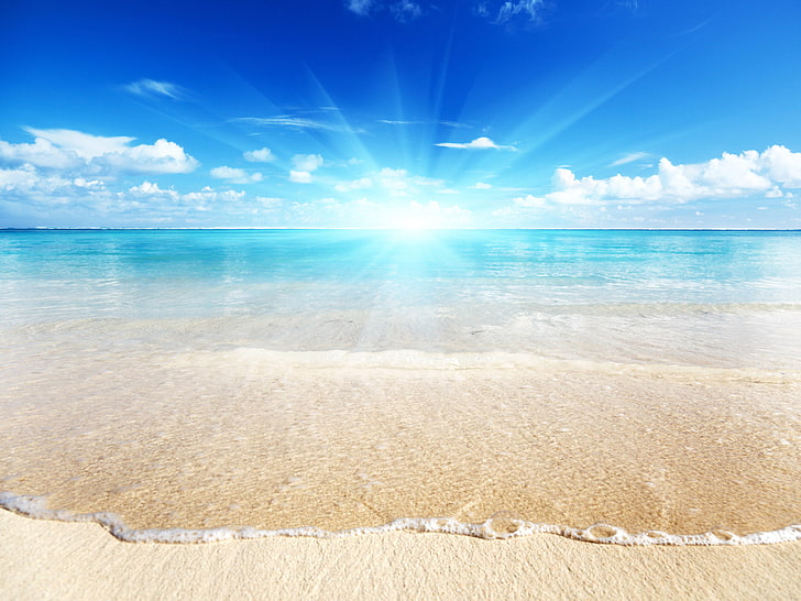 HD wallpaper: body of water, sea, beach, light, bright, sand, nature,  summer | Wallpaper Flare