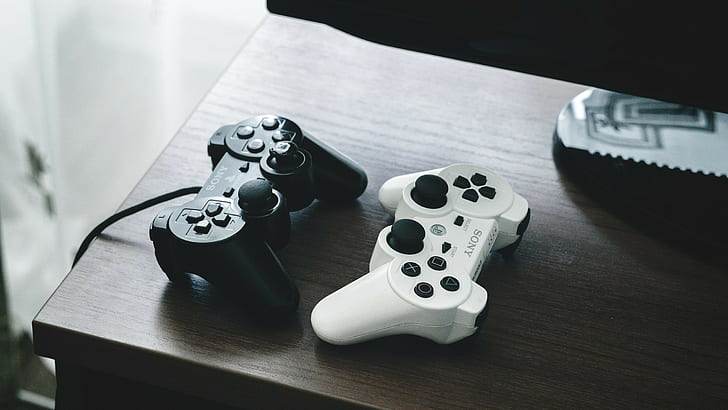 PlayStation, controllers, consoles, video games, DualShock, HD wallpaper