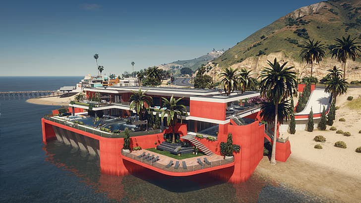 mansion, Grand Theft Auto V, Malibu, money, PC gaming, Los Angeles, HD wallpaper