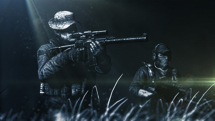 white and gray man holding rifles, soldiers, cod, SAS, Call of duty, HD wallpaper