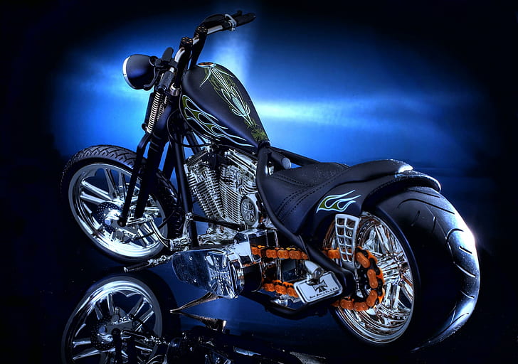 Bad To The Bone, cool, boss, blue, awesome, superbike, 3d and abstract