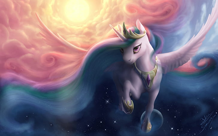 little, magic, princess, Friendship, pony, Luna, Alicorn, HD wallpaper
