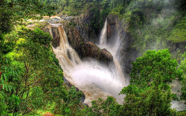 Nature waterfalls beauty, HD wallpaper