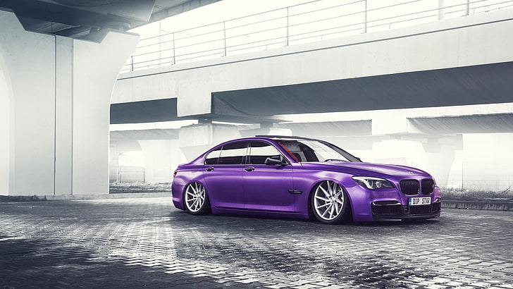 BMW, German, Car, Purple, Color, 7 Series, Vossen, Low, Wheels, HD wallpaper