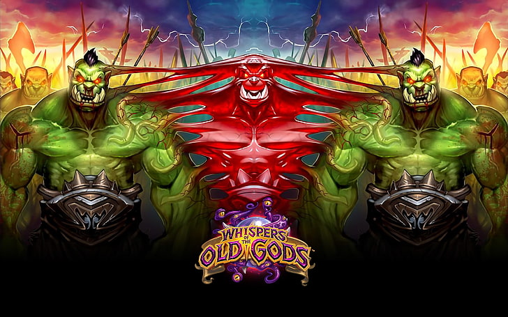 green and red plastic toy, whispers of the old gods, Hearthstone