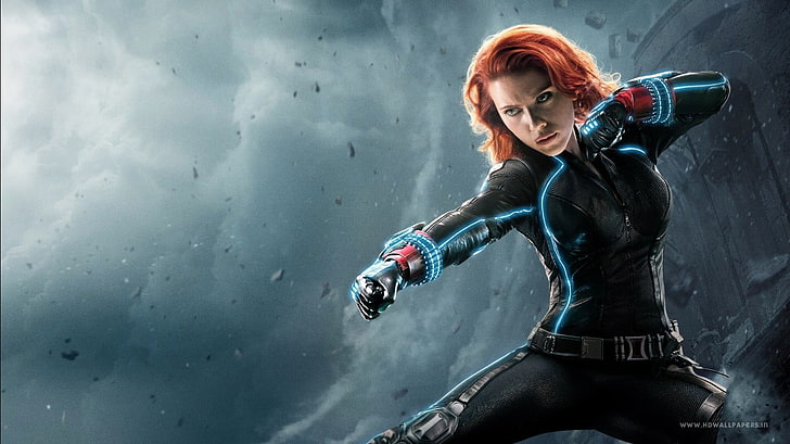 Black Widow digital wallpaper, Avengers: Age of Ultron, Scarlett Johansson