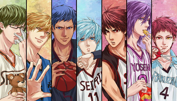 Anime, Kuroko's Basketball, Atsushi Murasakibara, Daiki Aomine HD wallpaper