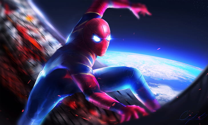 spiderman, avengers infinity war, artwork, hd, artist, digital art