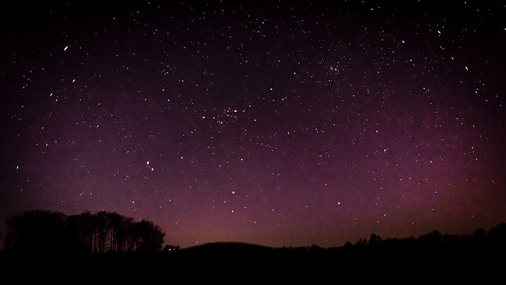 black and purple wallpaper, starry sky, stars, night, star - Space