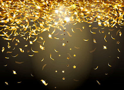 HD wallpaper: confetti, gold, celebration, golden, party, shiny, celebrate  | Wallpaper Flare