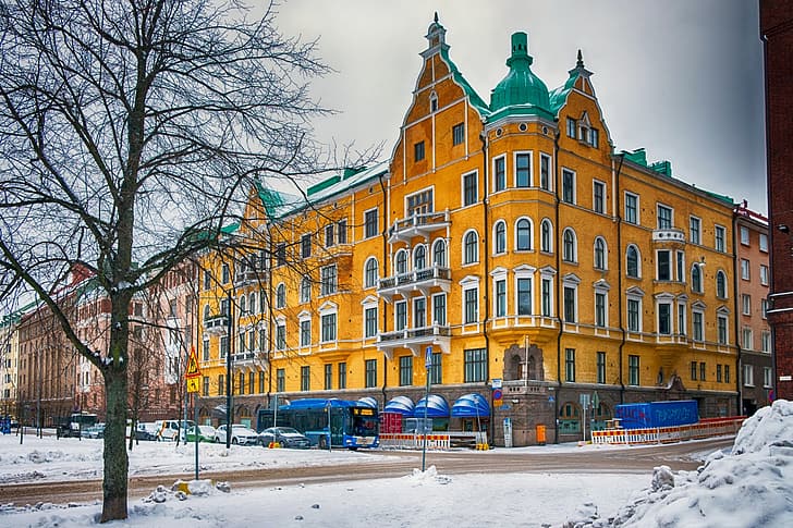the building, Finland, Helsinki, HD wallpaper