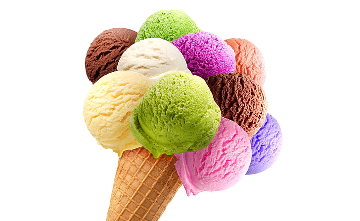 ice creams with cone clip art, horn, dessert, waffles, cuts, food, HD wallpaper