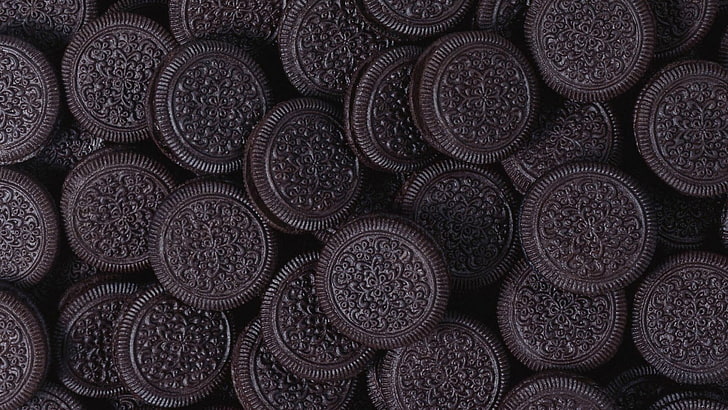 Oreos, food, pattern, chocolate, cookies, full frame, backgrounds, HD wallpaper