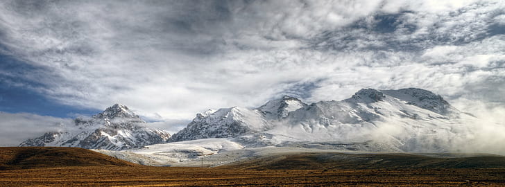 snow mountain under cloudy skies, turkish, turkish, fog, clouds, HD wallpaper