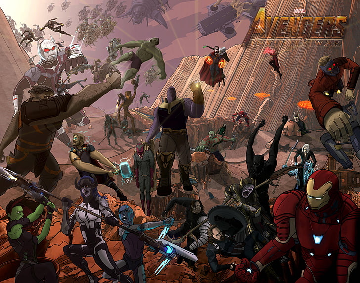 avengers infinity war, hulk, thor, hawk eye, antman, ant man, HD wallpaper