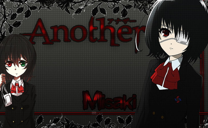 black and red Chicago Bulls jersey, Another, Misaki Mei, anime, HD wallpaper