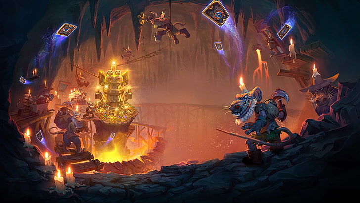 rat dungeon graphic wallpaper, Hearthstone, Warcraft, artwork, HD wallpaper
