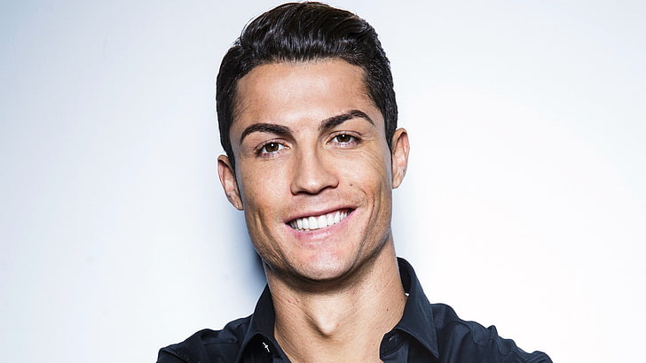 Cristiano Ronaldo, portrait, one person, headshot, smiling, HD wallpaper