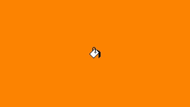 orange background, paint can, minimalism, pixel art