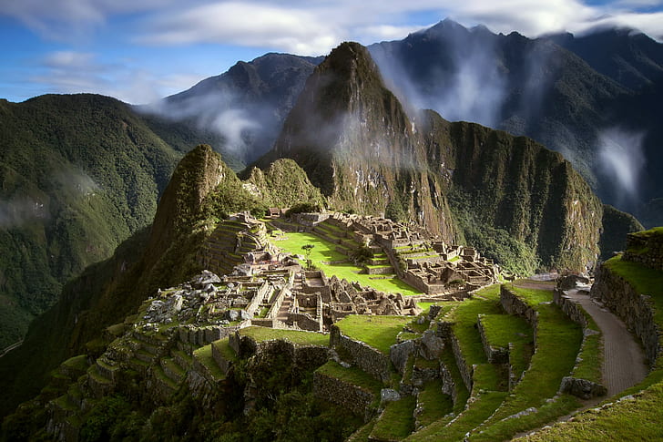 Machu Picchu, landscape, Peru, South America, mountains, HD wallpaper