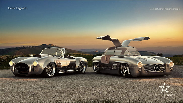 Vehicles, Classic, Cobra, Ford Cobra, Mercedes 300Sl, Mercedes-Benz, HD wallpaper