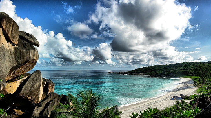 seychelles islands, indian ocean, beach, exotic, summertime, HD wallpaper