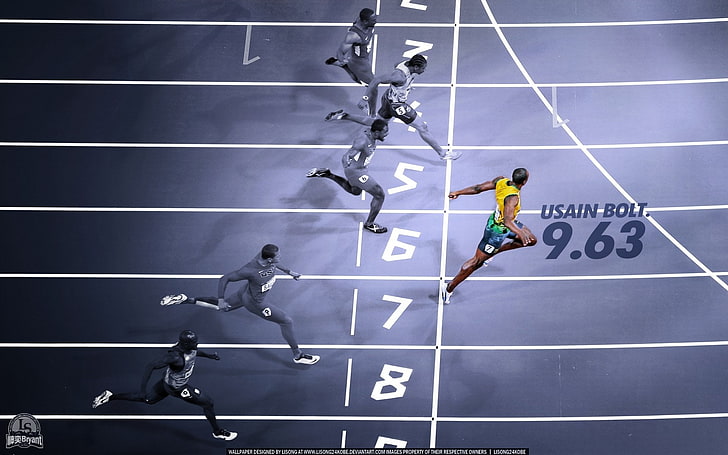 Athletics, Usain Bolt, sport, competition, group of people, HD wallpaper