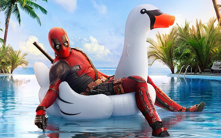Deadpool 2, water, one person, full length, day, real people, HD wallpaper