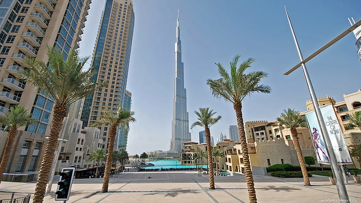 HD wallpaper: Dubai Burj Dubai Buildings Skyscrapers Palm Tree HD,  cityscape | Wallpaper Flare