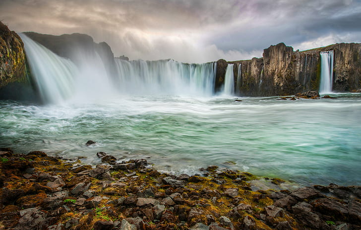 falls view during day time, Waterfall, Doom, Iceland, stuck, customs, HD wallpaper