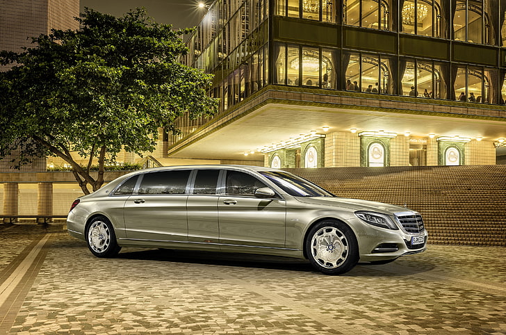gray limousine, Mercedes, Maybach, Pullman, 2016, S 600, VV222