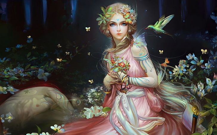 Beautiful Fairy Fantasy Girl Mythical Creature In The European Folklore Form Of The Spirit Desktop Hd Wallpaper For Mobile Phones Tablet And Pc 3840×2400, HD wallpaper